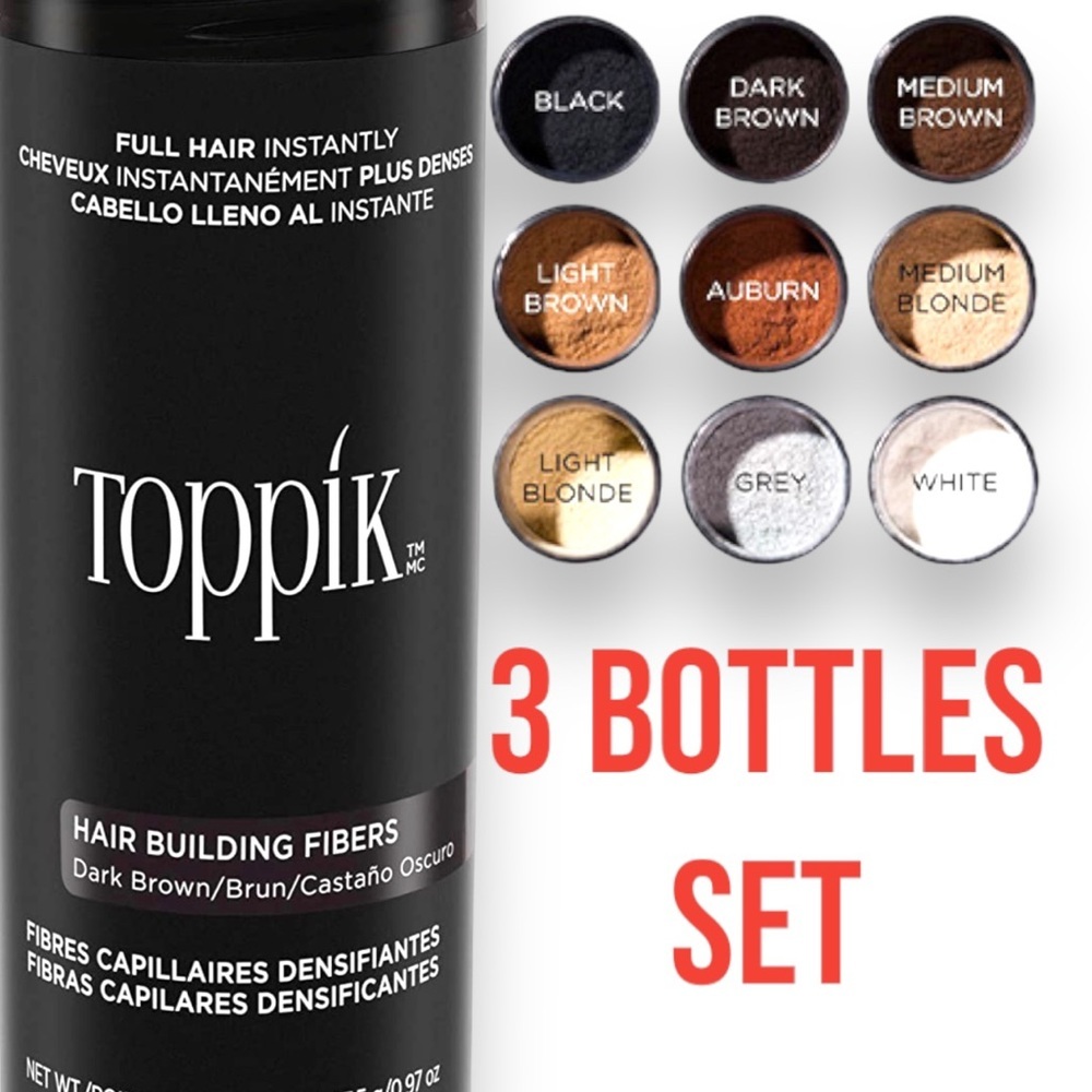 TOPPIK Hair Building Fibers .97oz (27.5g)  3 Bottles price drop